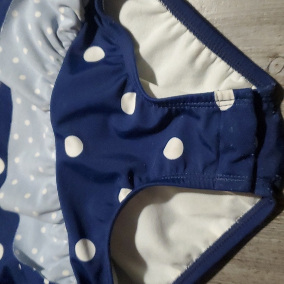 Osh Kosh B'Gosh | Toddler Girls Swimsuit | 24M | Navy Blue & White | Polka Dot - Picture 4 of 5